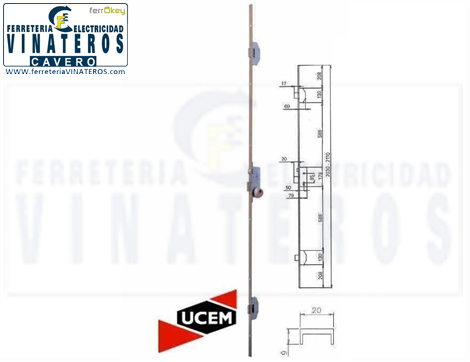 CERRADURA, UCEM, 3 PUNTOS, 2510/3