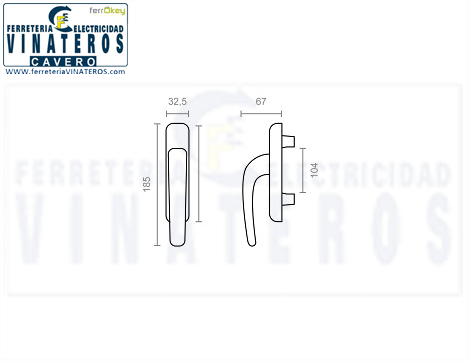MANIVELA, ALUMINIO, CREMONA 6815, BLANCO