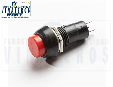 PULSADOR LUZ, SETRONIC, BOTON ROJO, EMBUTIDO