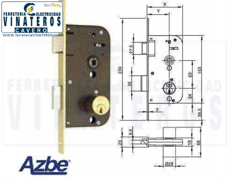 CERRADURA, AZBE YALE, .45/.70, .