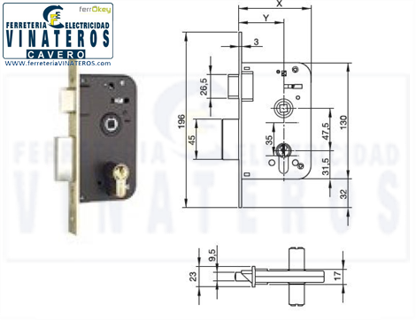 CERRADURA, AZBE YALE, 600-60X35, .